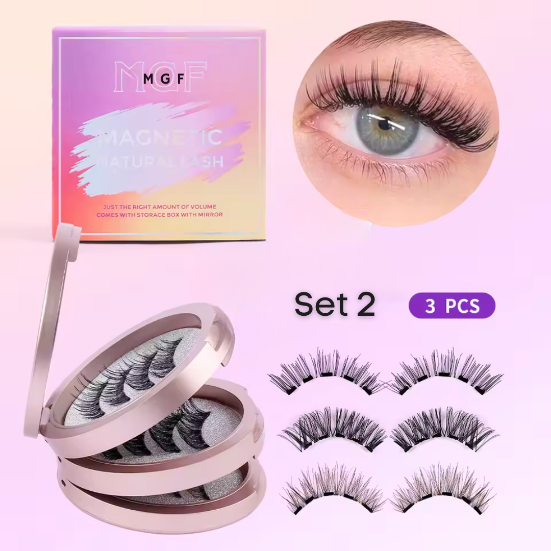3-Pair Magnetic Lash Set with Mirror Case
