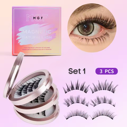 3-Pair Magnetic Lash Set with Mirror Case